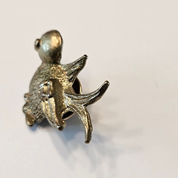 Vintage Bird Pair: Gold Toned Swan with Green Eye and Pheasant in Flight - Picture 6 of 16